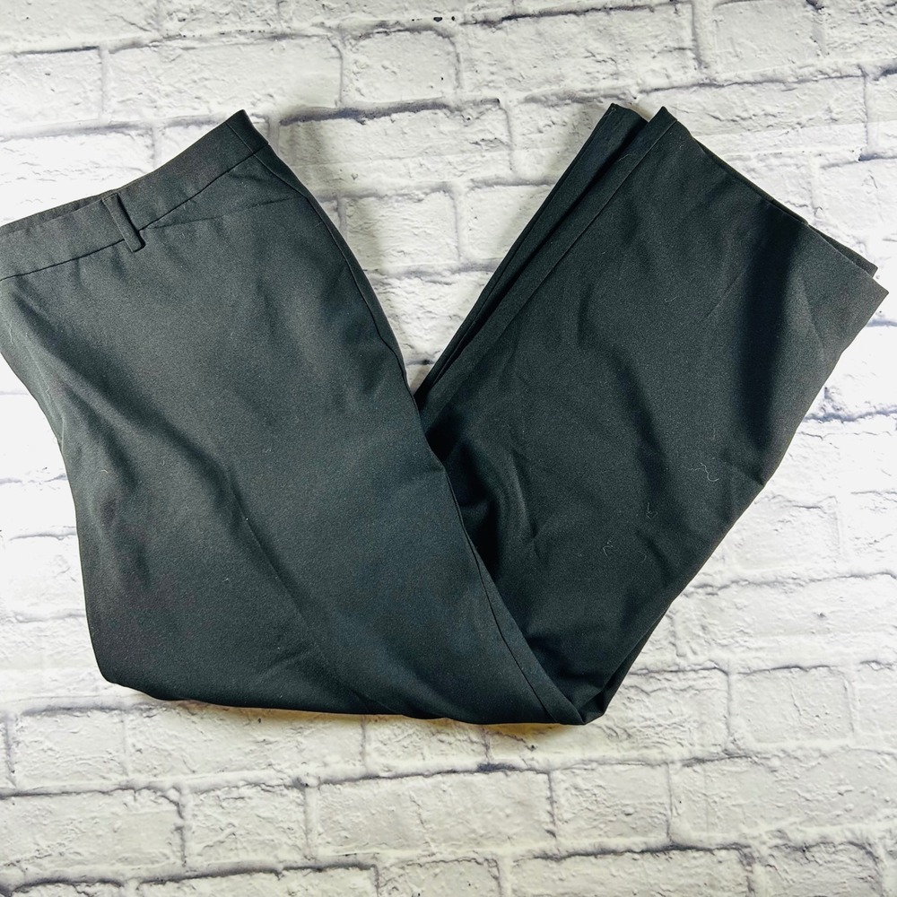 CJ Banks Womens 20W Average Black Straight Leg Career Dress Pants Trousers